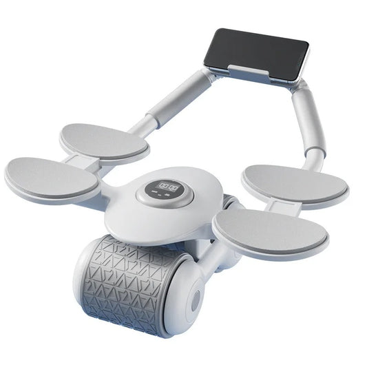 Assisted Ab Roller With Elbow Pads and Phone Stand